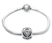 New 100% Authentic PANDORA 925 Sparkle Elevated Heart Charm Pendant 798464C01