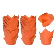 200 Pcs Tulip Baking Cups Cupcake Muffins Liners Paper, Orange