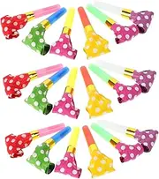 40PCS Colourful Party Blowers Noisemakers for Birthdays Vibrant Candy Colored Horns Safe Lightweight Blowouts for Childrens Parties Fun Fringed