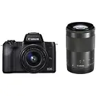 Canon EOS Kiss M Digital Camera Black Double Zoom Kit EMS w/ Tracking NEW