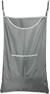 Space Saving Laundry Organizer -AUMA Over The Door Hanging Laundry Hamper with 2 Stainless Steel Hooks, Oxford Fabric Large Size,Tested to be Strong and Durable, Grey