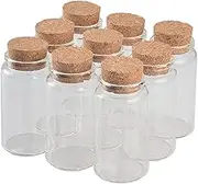 6pcs 47x90x33mm 100ml Glass Bottles with Cork Clear Transparent Glass Jars Empty Wishing Bottles Wood Stopper for Information Bottles, Wishing Bottles, Blood Bottles, Samples etc