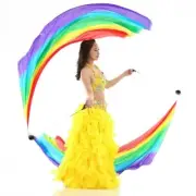 Real Silk Veil POI Streamer Thrown Balls Belly Dancer Stage Performance Props