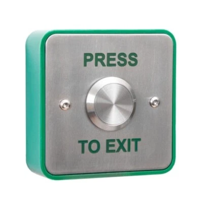 RGL Vandal Resistant Square "Press to Exit" Button Round Raised Push Switch