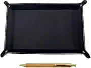 TRASB-FB300CB Japanese Grain Cowhide Leather Pen Tray Black Bamboo Pattern Ballpoint Pen Set