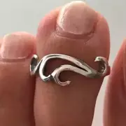 Unique Style Solid Metal Adjustable Women's Toe Ring White Gold Plated Silver
