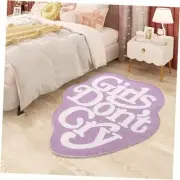 Purple Nursery Rugs for Kids Bedroom Girls Don't Cry 39×35 Inch Cute