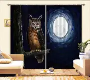 3D Moon Owl ZHUA163 Animal Blockout Photo Curtain Fabric Window Zoe