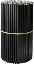 BlueBee Pure Beeswax Candles Bulk for Home - 50pcs Tall Thin Taper Candles, Honey Scent, Smokeless, Long-Burn, All Natural for Church Prayer, Hanukkah, Birthday Cake, Christmas Advent