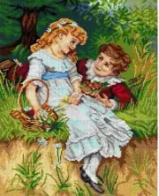 Printed Canvas for Tapestry Gobelin "Sweethearts" 2998M