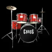 CHAOS CATALYST 5 PIECE KIDS JUNIOR DRUM KIT WITH CYMBALS - RED