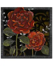 Ready2HangArt Gilt Slate Flora II Wrapped Canvas Wall Art by Norman Wyatt