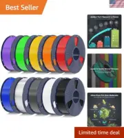 10kg PLA 3D Printer Filament Bundle Multicolor, Neatly Wound PLA Filament 1.7...