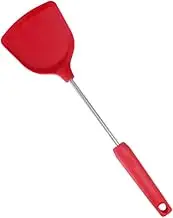 KICHOUSE 1pc Silicone Spatula Non Stick Heat Resistant Kitchen Utensil Ergonomic Design for Easy Use and Cleaning for Non Stick Cookware Dishwasher Safe for Home Cooking Red