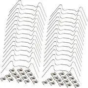 60Pcs Glazing Clips for Greenhouse W/Z Type Replacement Shade Clips Stainless Steel Fttings Accessories for Twin-hall Web Sheets Glass Pane