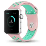 Silicone Apple Watch Band Sport Loop For Apple Watch 44mm Pink/Green