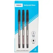 J.Burrows Ballpoint Pens Black 12 Pack