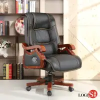 在飛比找momo購物網優惠-【LOGIS】阿伯特真皮主管辦公椅 電腦椅 皮椅(辦公椅 電