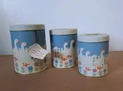 Country Geese Tin Canister Set Vintage