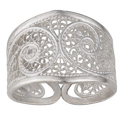 S.Michael Designs Artisan Crafted Silver Filigree Ring - SIZE 7