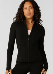 [Lorna Jane] Amy Thermal Active Zip Through Jacket in Black, Size - XS XS Black