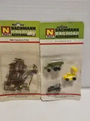 Vintage Bachmann N Scale Construction Vehicles & Phone Poles For Train Layout