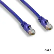 KNTK Purple 7ft Cat6 UTP Patch Cord 24AWG 550MHz Panel Router Networking RJ45