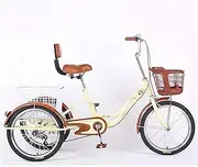 DEFGHIJ 3 Wheels Trike Bike Adult Tricycle Cargo Cruiser with Basket for Shopping Or Dogs Bag Exercise Bike for Men Women Bicycle