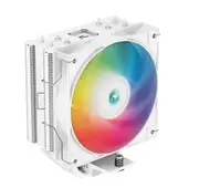 DeepCool AG400 ARGB WHITE Single Tower CPU Cooler, TDP 220W, 120mm Static ARGB Fan, Direct-Touch Copper Heat Pipes, Intel LGA1700/AMD AM5 Support