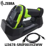Zebra LI3678-SR0F003VZWW Wireless 1D Linear USB Barcode Scanner Cradle&Cable Set