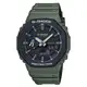 【CASIO】G-SHOCK 亮眼配色八角雙顯錶-軍綠X黑 (GA-2110SU-3A)