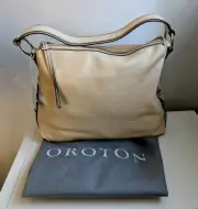 Oroton Soft Leather Handbag Ivory Colour BNWT With Dust Cover