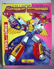 RARE VINTAGE 80'S TRANSFORMING EAGLE WARRIOR FRICTION ROBOT NEW NOS !
