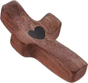 Ciieeo Wood Pocket Holding, Small Wooden for Crafts Mini Hand Wooden Religious Christian for Baptism First Communion Rosary Black