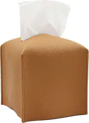 Tissue Box Cover, Square Decorative PU Leather Tissue Box Holder Modern Tissue Box Tissue Storage Box