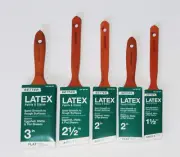 Set of Five 5 Quality Paint Brushes (Home Depot) 3", 2.5" 2", 1.5" — Flat, Angle