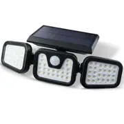 3 Head 74LEDs Solar Motion Sensor Light Outdoor Garden Wall Security Flood Lamp