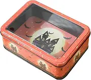 Halloween Cookie Box,Portable Metal Tins Box | Empty Cookie Tins Box, Tins Cans Storage Container, Festive Metal Rectangular Tin Box for Holiday, Chocolate
