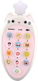 Hohopeti 1Pc Simulated Cartoon Mobile Phone for Early Educational Music Learning Device Fun Interactive for Enhance Hand Eye Coordination and Communication Skills