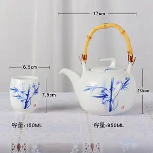 現代提梁壺干泡茶盤陶瓷茶具茶杯套裝家用大茶壺簡約泡茶壺送禮品