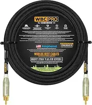18 Foot - WBC-PRO-Quad Ultra-Silent, Ultra-Flexible, Star-Quad Center-Channel, Subwoofer Cable with Amphenol ACPR-SWH Die-Cast, Gold Plated RCA Connectors & Black Tweed Jacket – Directional Design
