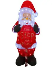 [Lexi Lighting] Acrylic Santa with Santa Stop Here Sign