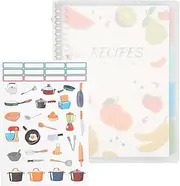 AwObEpl Blank Recipe Book,Recipe Binder,Cookbook Notebook,Recipe Book Binder, 80 Pages Recipe Journal,Removable Recipe Notebook,Practical Recipe Book for Women Mom Wife (White)