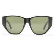 NWT Sportmax Geometric Sunglasses 54mm Black Frame Green Lenses