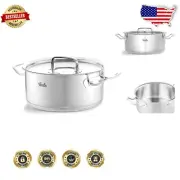 Sleek 4.9 Quart Stainless Steel Rondeau - Even Heat Distribution & Easy Cleanup
