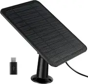 Security Camera Solar Panel Compatible with 2C/2C Pro/2/2 Pro/E20/E40/E 5V 6W IP65 Waterproof Camera Solar Charging Board with 9.8ft Charging Cord Weather Resistant USB Solar Panel (Black)