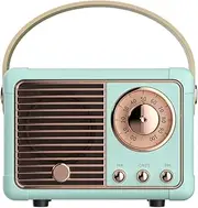 Retro Radio Bluetooth Speaker, Bluetooth 5.0 Wireless Speaker, Old Fashioned Portable Speaker Support TF Card, U Disk, HiFi Bluetooth Speakers for Kitchen Bedroom Decor(Pink)