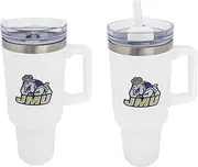 Desert Cactus James Madison University Dukes JMU Large Insulated Stainless Steel with Handle Lid Straw Reusable Double Walled Cup Hot Cold Drinkware Laser Etched (40oz Ounce Rally Tumbler Design B)