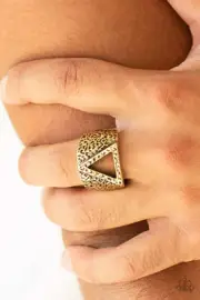 Paparazzi Ring - Triathlon- Brass- Thick