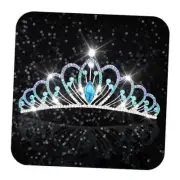 Silver Girls Tiara Comb Crystal Princess Tiaras Hair Comb Wedding Bridal Blue